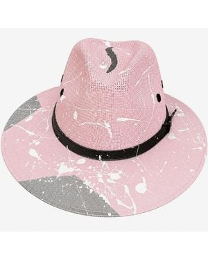 Bella Soul Stardust Painted Jute Hat - Pink