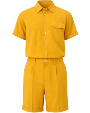 Maui X Lolita Dade Mustard Tailored Short Set - Yellow
