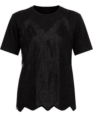 Nissa Lace-Panel Top - Black