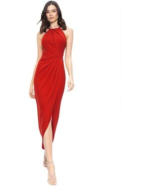 Otthie Cocktail Draped Dress - Red