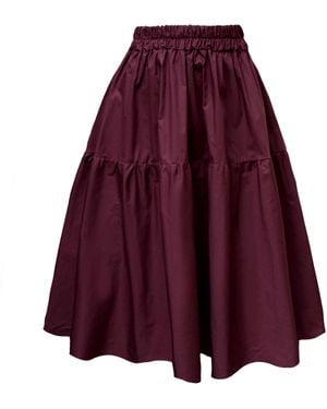 Frock Tales Tahiti Midi Skirt With Pockets - Purple
