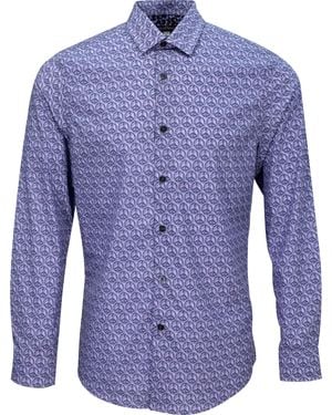 lords of harlech Nigel Floral Peace Shirt - Blue