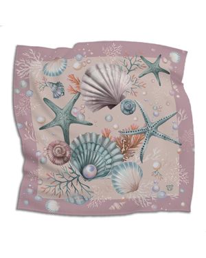 Silk&Soul Shells And Pearls Scarf - Purple