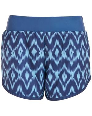 Perky Peach Ikat Running Shorts - Blue
