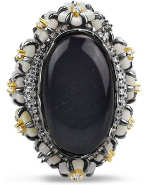 Bellus Domina Sterling Hematite Cocktail Ring - Grey