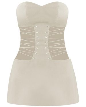 Vestiaire d'un Oiseau Libre Lace-Up Mini Dress - Natural