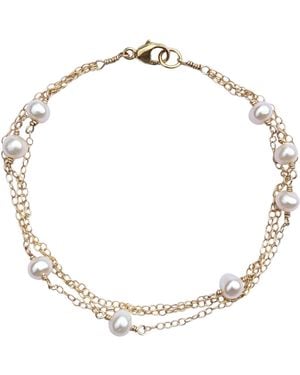 Kiri & Belle Ivy Layered Chain Pearl Filled Bracelet - Metallic