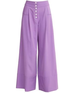Julia Allert Button Front Palazzo Trousers – Lilac - Purple