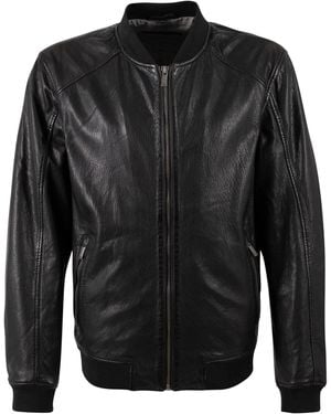 Mauritius Leather Bomber Jacket Giton - Black