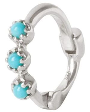 Zohreh Mini Trilogy Huggie Hoop Earring Sterling - Blue