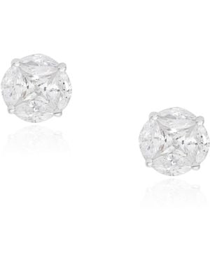 The Jewelz Neutrals Celestia Cz Stud Earrings For Gifting - White