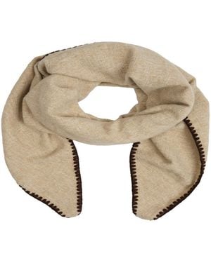 Saachi Knitted Triangle Ivory Shawl Wrap - Natural