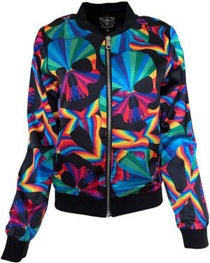Any Old Iron Skull Bomber Jacket - Blue