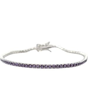 Harfi Sterling Amethyst Gemstone Tennis Bracelet - Metallic