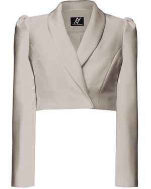 Angelika Jozefczyk Neutrals Cropped Blazer Sanremo Stone - Grey