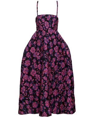 KAROLINA OZOLINSIUTE April Flower Brocade Maxi Dress - Purple