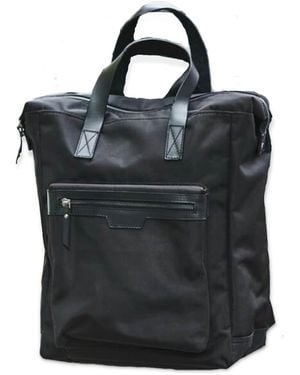 VIDA VIDA Leather Trim Top Zip Backpack - Black