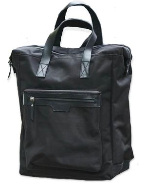 VIDA VIDA Leather Trim Top Zip Backpack - Black