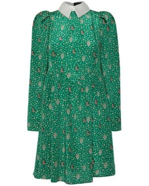 SVETA Milano Oxford Silk Floral Dress - Green