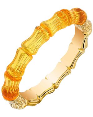 Gold & Honey Bamboo Bangle Bracelet - Metallic