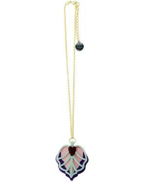 Gissa Bicalho Handmade Acrylic Necklace Begonia - Metallic
