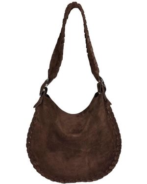 Ruj Heritage Hobo Bag Suede Cioccolato - Brown