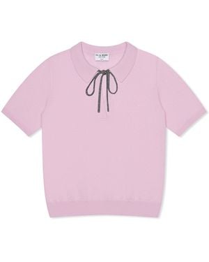 DU & BERRY Cashmere & Wool Polo T-Shirt - Pink