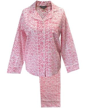 Lime Tree Design Block Printed Pyjamas Bud - Pink