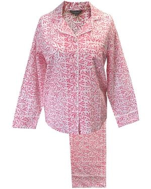 Lime Tree Design Block Printed Pyjamas Bud - Pink