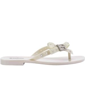 Melissa Neutrals Harmonic Squared Flat Thong - Metallic