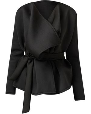LIA ARAM Neoprene Embroidered Jacket - Black