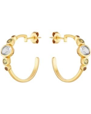 Coco & Kinney Sienna Gemstone Hoops - Metallic