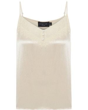 Exquise Neutrals Adalynn Adjustable Thin Strap Blouse - Natural