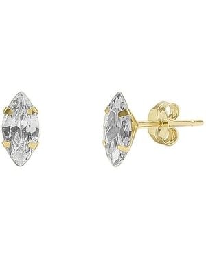 Spero London 9Ct Solid Marquise Stud Earrings - Metallic