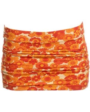 Patti Jane Swim Jane's Sunny Floral Fitted Cover-Up Skirt - Orange