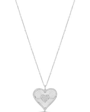SHYMI Fluted Pave Heart Pendant - Metallic