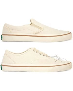 Springa | Unique Vulcanized Sneakers Italian Handmade Wrong Selvagedge Denim Trainers - Natural