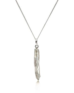 The Jewellery Store London Thin Biwa Pearl Necklace - Metallic