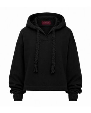 Mandragora Oversized Cropped Hoodie Sento - Black