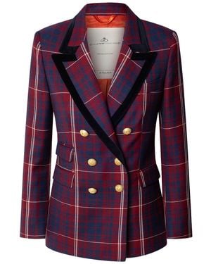 The Extreme Collection Checked Blazer With Velvet Lapel Anderson - Purple