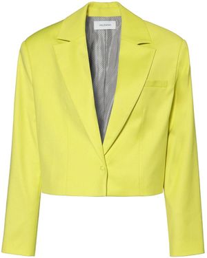 AGGI by HALEWSKI Lora Wild Lime Short Single Breasted Blazer - Yellow