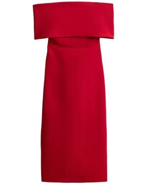 Nocturne Off The Shoulder Midi Dress - Red