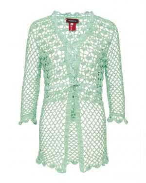 Andreeva California Mint Handmade Crochet Shirt - Green
