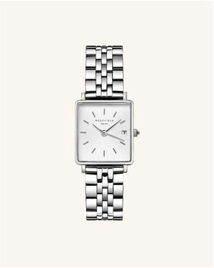 ROSEFIELD Boxy Xs Ladies Stainless Steel Watch With Sunray Dial - White
