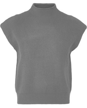 Layo G Sleeveless Sweater Top - Gray