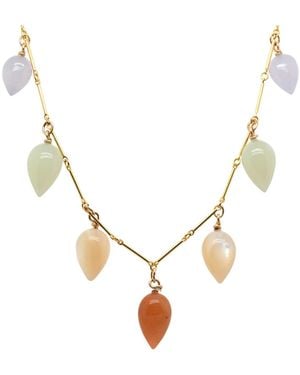Lori Kaplan Design Multi-Gem Drop Necklace - Metallic