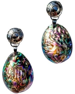 Babaloo Abalone Shell Drop Earrings - Black