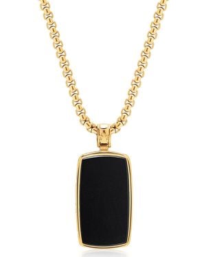 Nialaya Onyx Dog Tag Necklace - Metallic