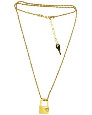 Vickisarge The Mouche Lock Necklace - Black
