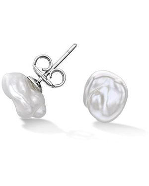 Dower & Hall Keshi Pearl Studs - White